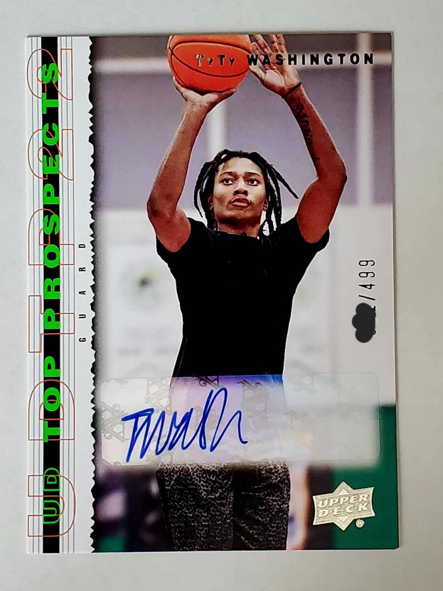 2022 UPPERDECK TYTY WASHINGTON 直筆サインカード AUTO NBA の画像1