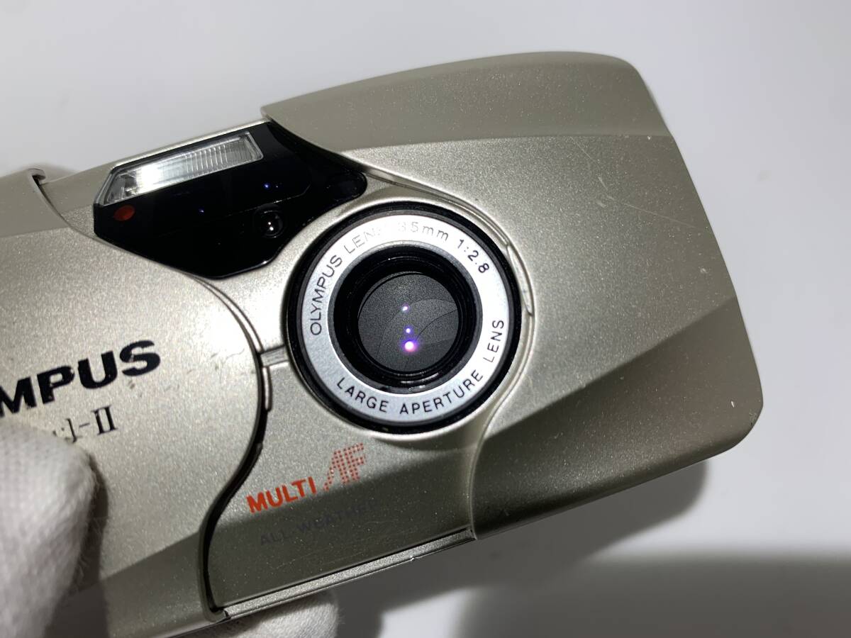 【シャッター/フラッシュOK】オリンパス OLYMPUS μ mju II LENS 35mm F2.8 シャンパンゴールド 希少 元箱付き コンパクトカメラ (748)_画像8