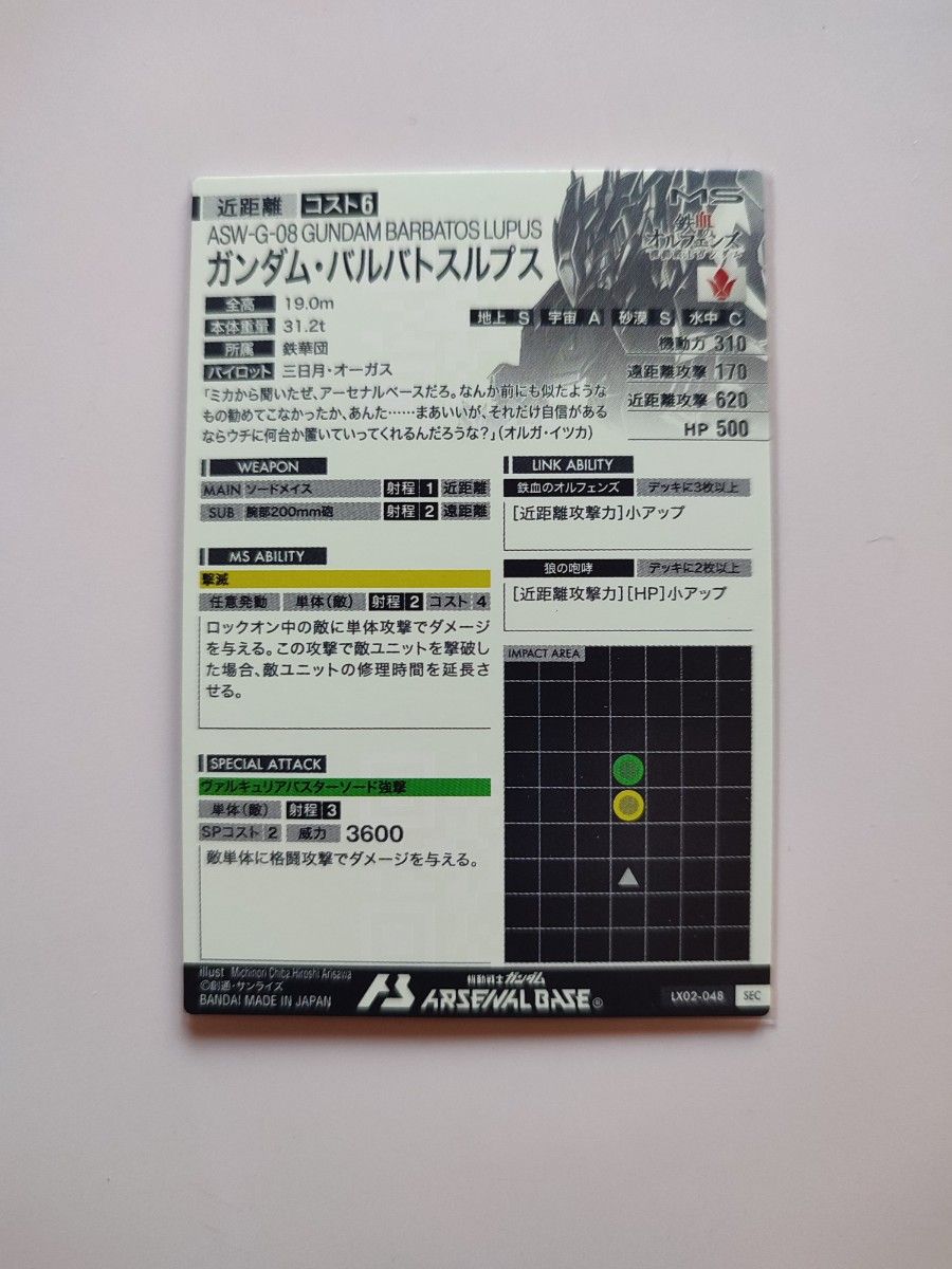 アーセナルベース　 バルバトス　ルプス　シークレット　パラレル　オルフェンズ　ガンダム　三日月　オーガス