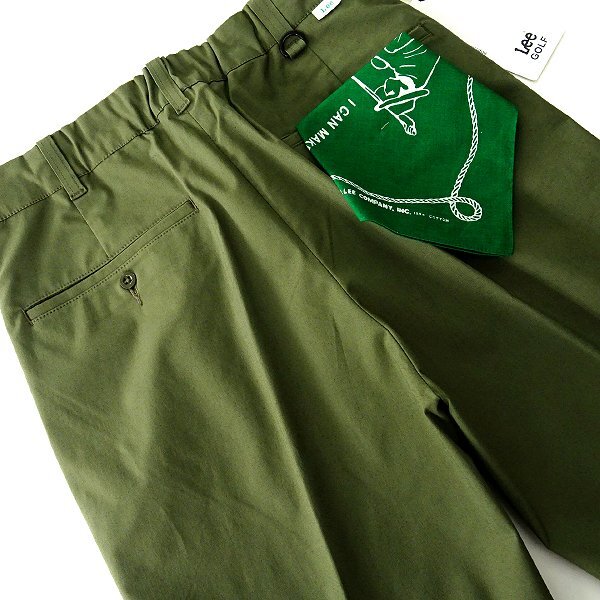 新品 1.5万 Lee GOLF リー Leesures PANTS リージャーズ ストレッチ パンツ M カーキ 【P27690】 ゴルフ メンズ バンダナ付き チノパンの画像6