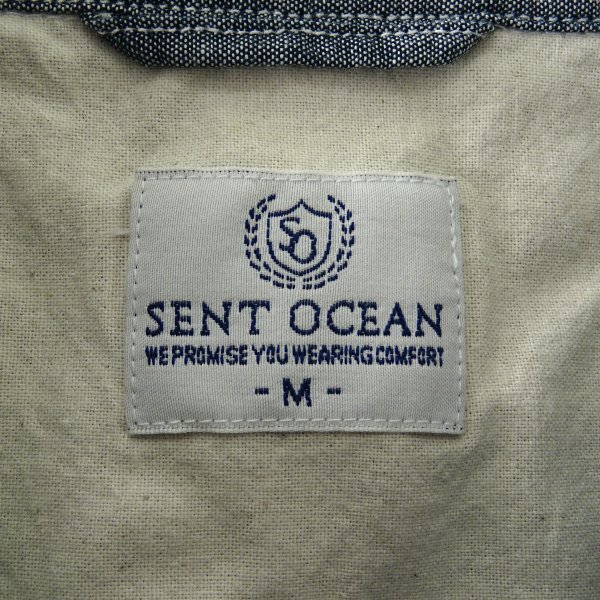  новый товар цент ocean light рубашка блузон L темно-синий [AFE824_541] SENT OCEAN мужской жакет свет внешний полный Zip 