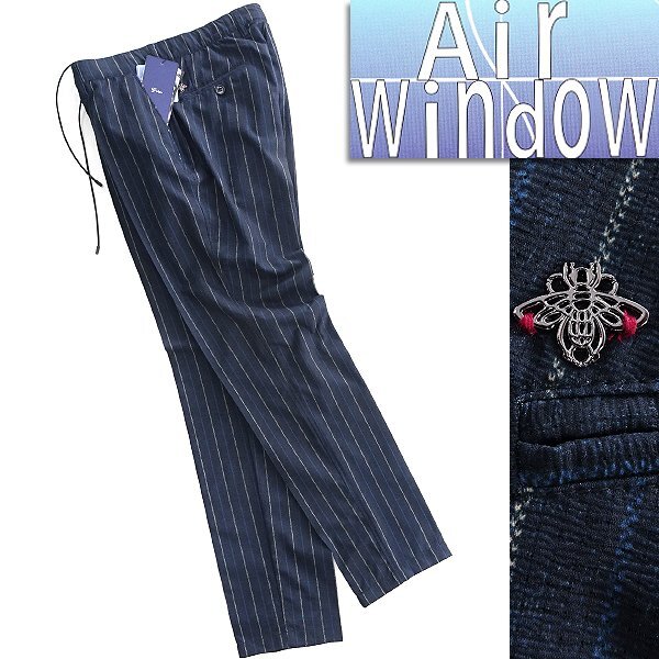 新品 ジーステージ 清涼 AIR WINDOW ウォッシャブル スラックス 44(S) 紺 ストライプ 【1-20503_8】 g-stage パンツ 春夏 メンズの画像1