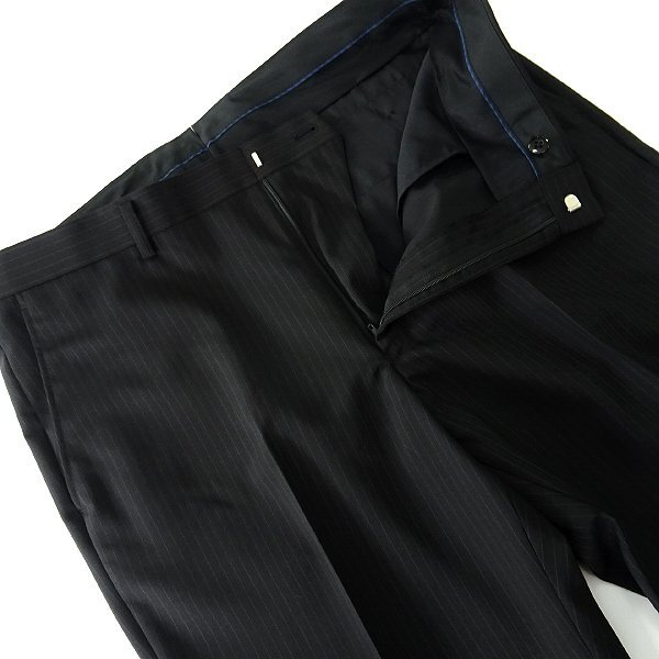 新品 パッゾコレクション 春夏 ストライプ トロピカル 2パンツ スーツ A10(5L) 黒 【J45607】 形状記憶 PAZZO collection セットアップ_画像7