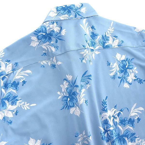 新品 山喜 エンビオム 速乾 ストレッチ 花柄 半袖 BD シャツ L 水色 青 【ANP400_511】 ENVY HOMME 春夏 盛夏 メンズ サマー カジュアル_画像4