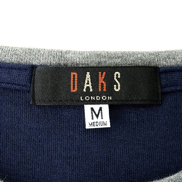 新品 ダックス 天竺 ヘンリーネック 長袖 カットソー L 紺 【I58386】 DAKS LONDON 日本製 メンズ ロンT ポケT コットン ポケット_画像9