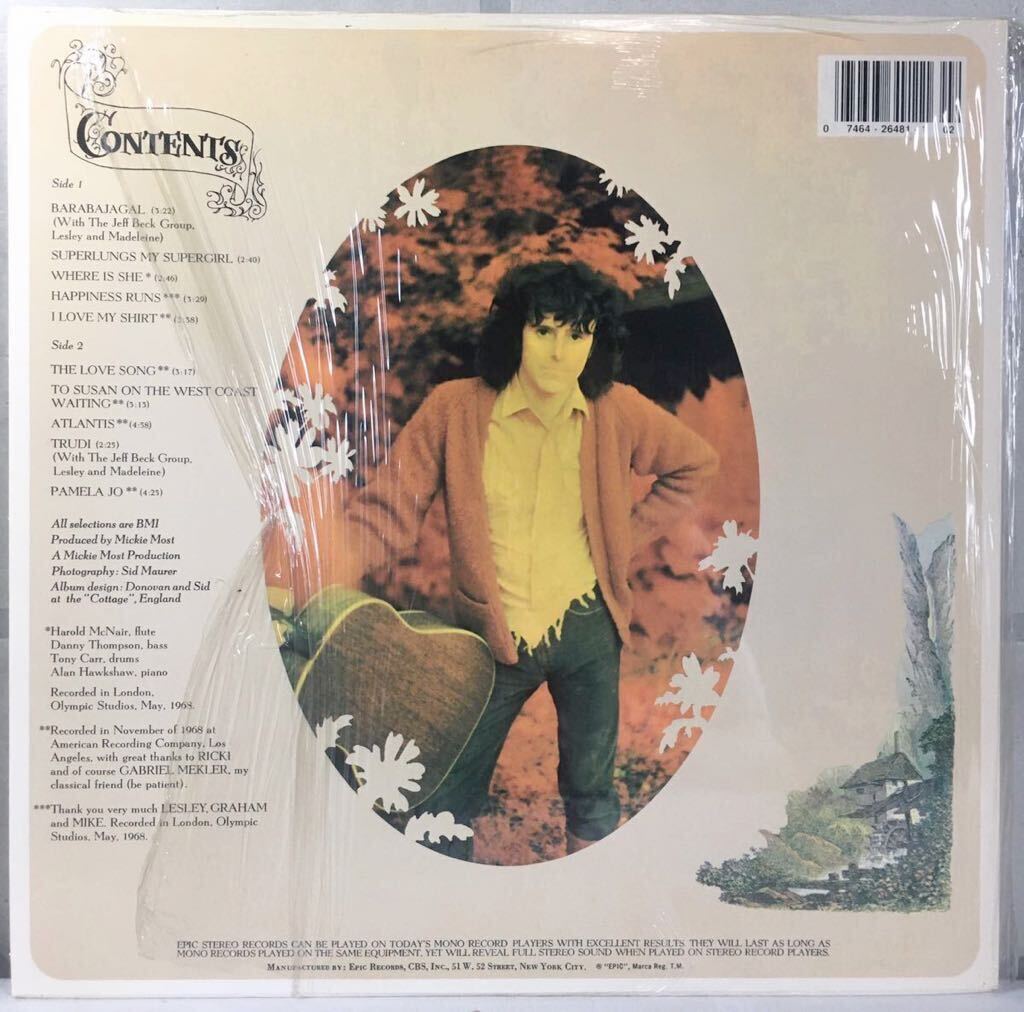 美品 US LP / Donovan (ドノヴァン) - Barabajagal / Jeff Beck Group / Acid Folk Jazz Rock アシッド・フォーク_画像2