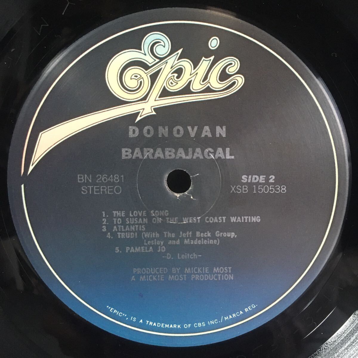 美品 US LP / Donovan (ドノヴァン) - Barabajagal / Jeff Beck Group / Acid Folk Jazz Rock アシッド・フォーク_画像4