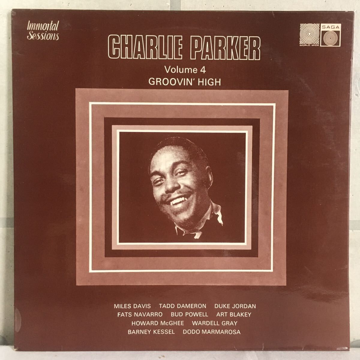 美盤 UK LP / Charlie Parker (チャーリー・パーカー) Volume 4 Groovin’ High (SAGA 6909) / Jazz ジャズ / Miles Davis, Duke Jordan_画像1