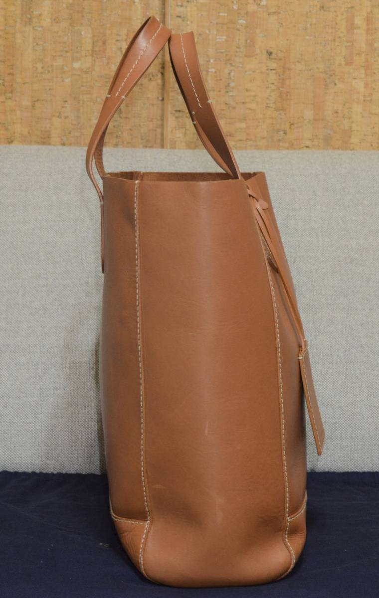 POLO Polo Ralph Lauren original leather tote bag handbag real leather made BAG Brown feeling of luxury Spain made 