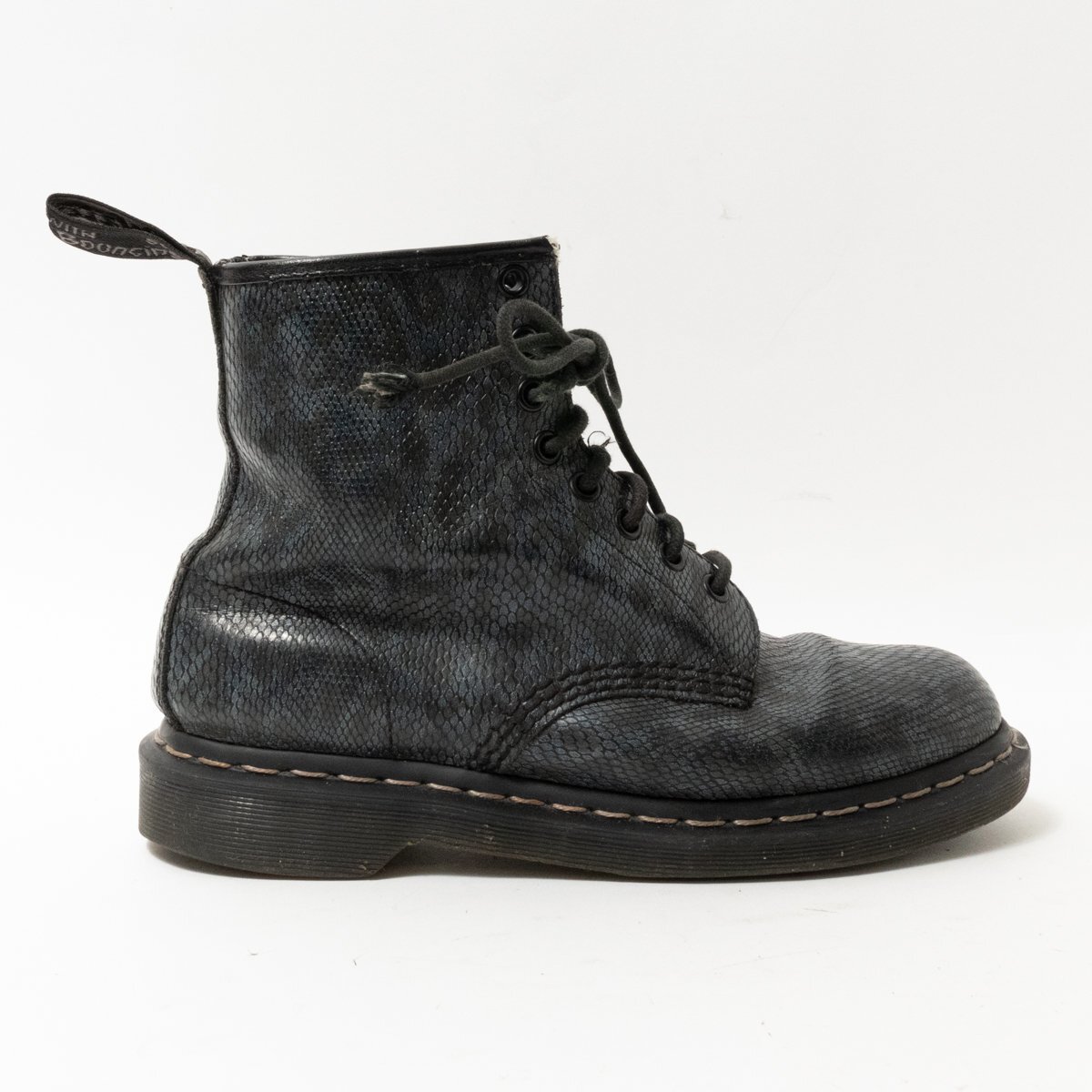 [1 jpy start ]Dr.Martens Dr. Martens python type pushed .8 hole boots race up shoes shoes navy black US7 24.5cm corresponding 