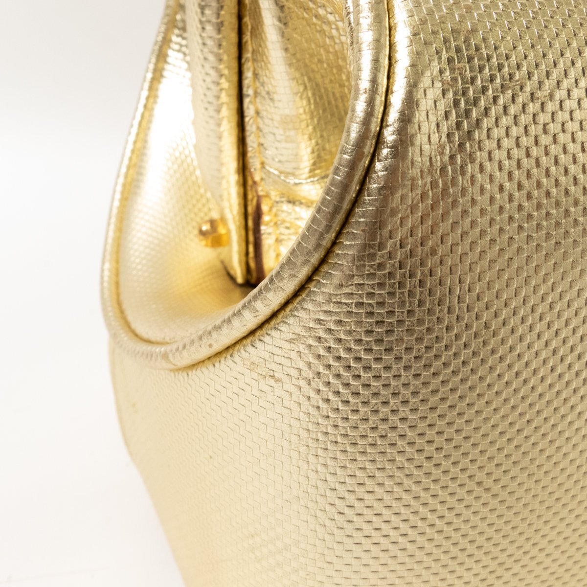 【1円スタート】PIAA JEANS ボストンバッグ ゴールド 金色 レザー 本革 イタリア製 ユニセックス 男女兼用 鍵付き 手さげ bag かばん 鞄の画像7