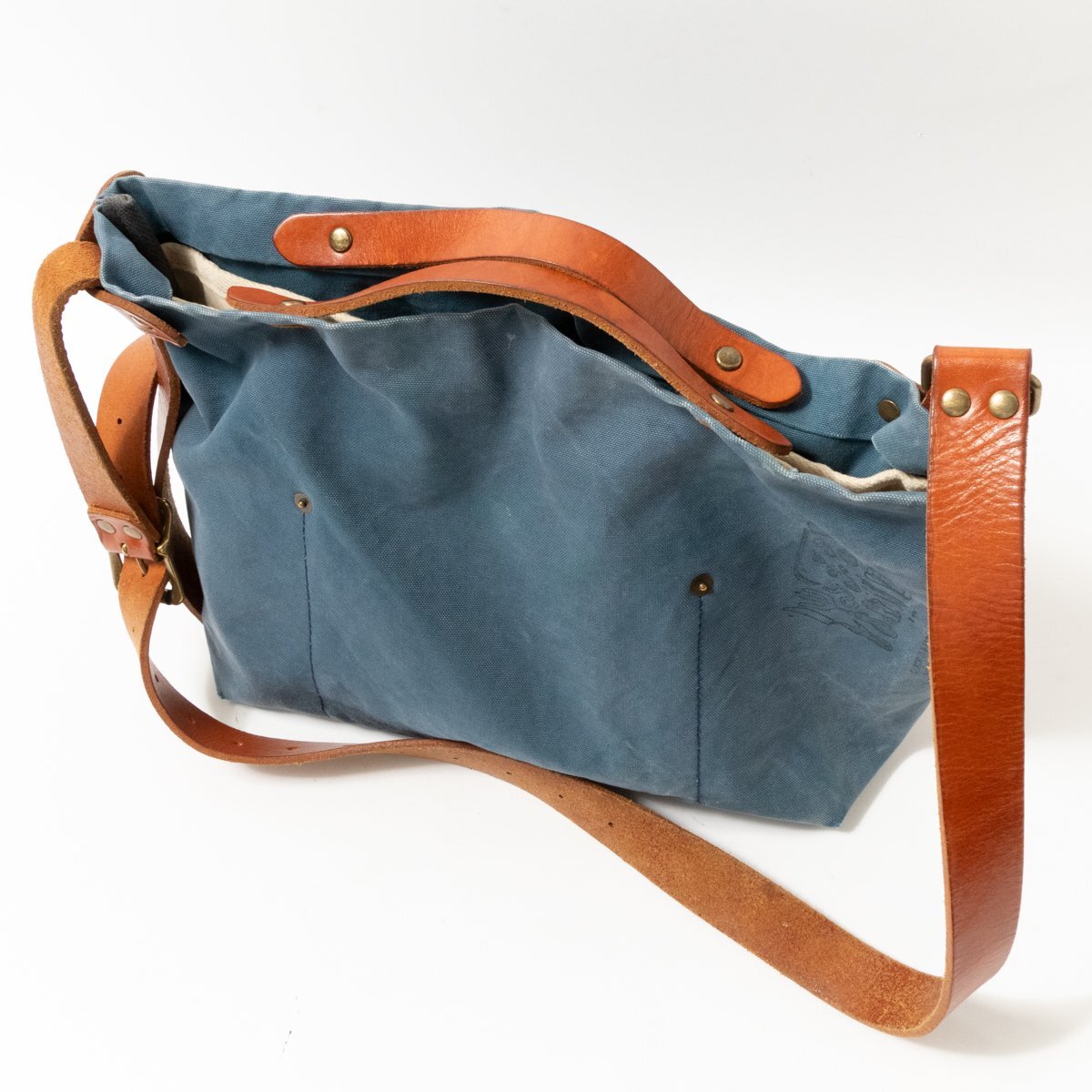SUOLO shoulder bag so-ro blue group military canvas leather -tsu in stock diagonal .. cotton cow leather bag bag woman lady's 