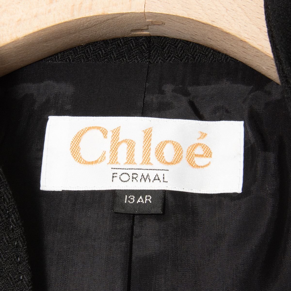 [1 jpy start ]Chloe FORMAL Chloe black formal setup jacket mi leak height skirt wool 100% mourning dress . clothes black 13AR