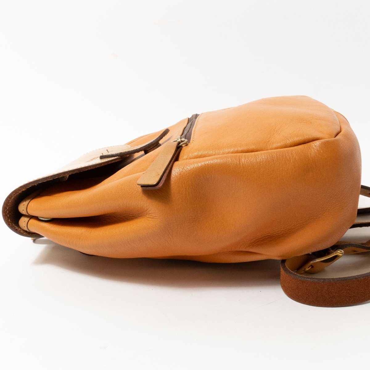 [1 jpy start ]SOMES SADDLEso female saddle rucksack backpack Mini size leather original leather Camel magnet opening and closing lady's bag 