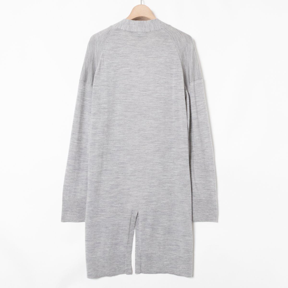 UNTITLED Untitled long knitted cardigan feather woven long sleeve plain no- button 2 wool gray grey beautiful . casual simple woman clothes 