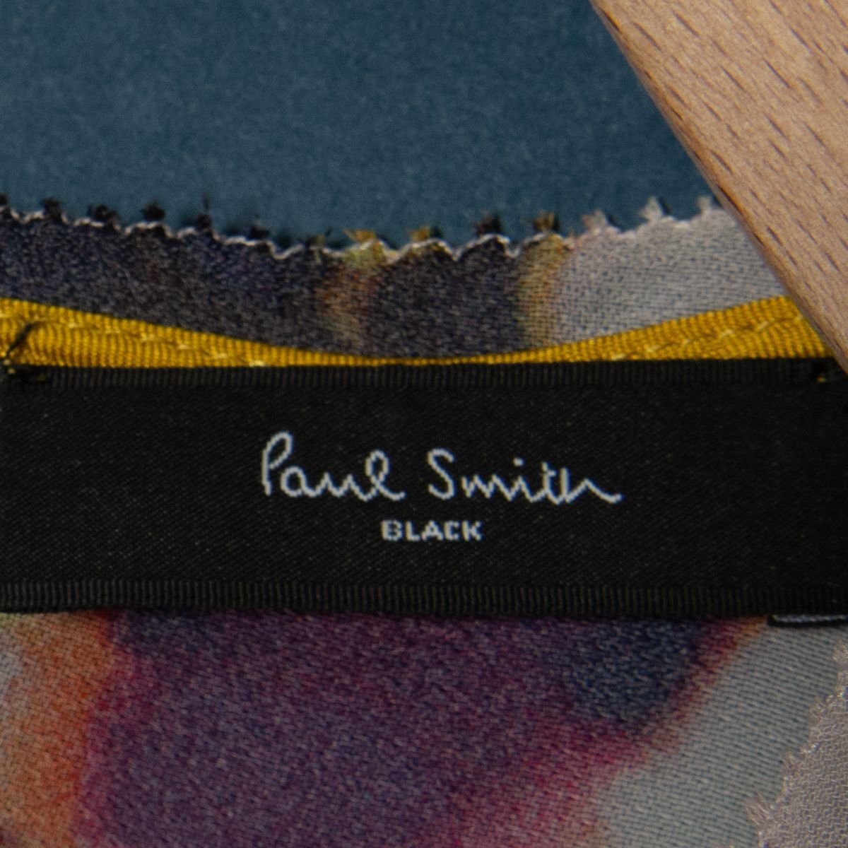 【1円スタート】メール便○ Paul Smith BLACK ポールスミス ノースリーブ膝丈ワンピース 総柄 キュプラ 薄地 ウエストゴム 春夏 薄紫 40_画像5