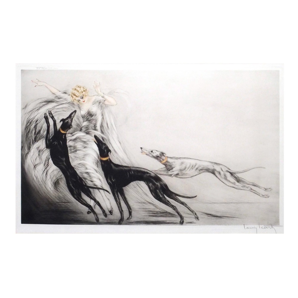 ルイ・イカール 「コージングII」 /エッチング/直筆サイン有り/1929年制作/アールデコ時代にフランスで活躍/真作保証/ENCHANTE_画像1