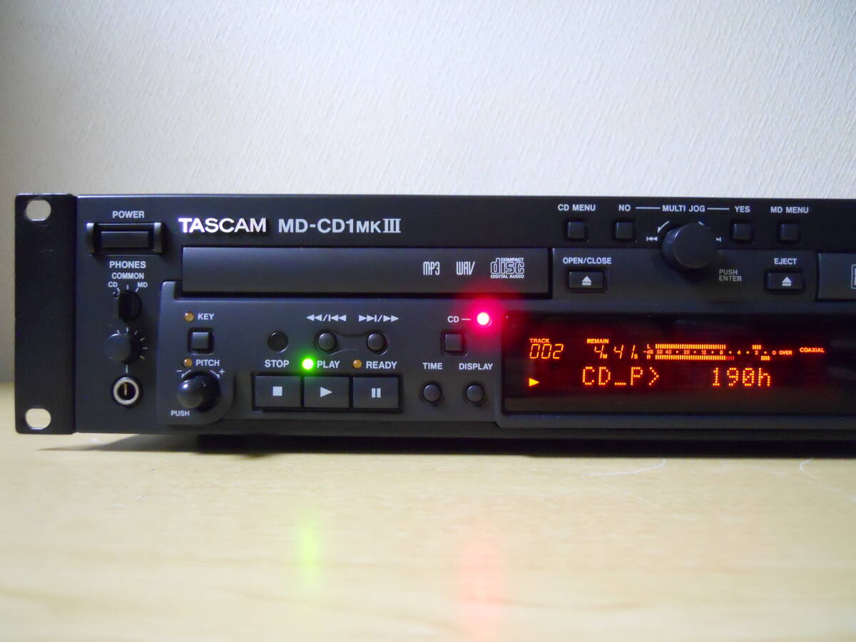 *TASCAM* Tascam business use CD/MD player MD-CD1mkⅢ / 2012 year made / operation goods / maintenance settled / use frequency little / owner manual attaching .