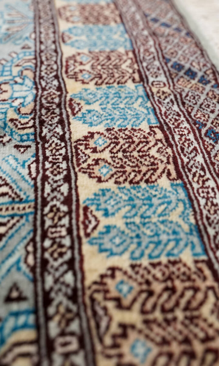 パキスタン手織り絨毯 ウール size:123×81cm アクセントラグ_画像7