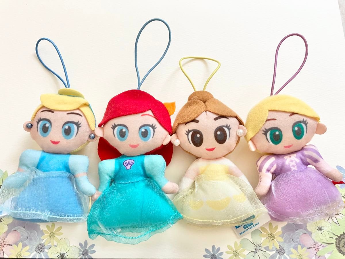 【非売品】ディズニープリンセス　チュールドレス　ぬいぐるみマスコット　シンデレラ　アリエル　ベル　ラプンツェル　Disney