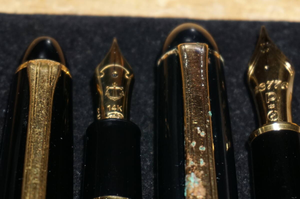 美品有り”K14.SAILOR.1911.プラチナ3776万年筆”２本組_クリップに錆があります。