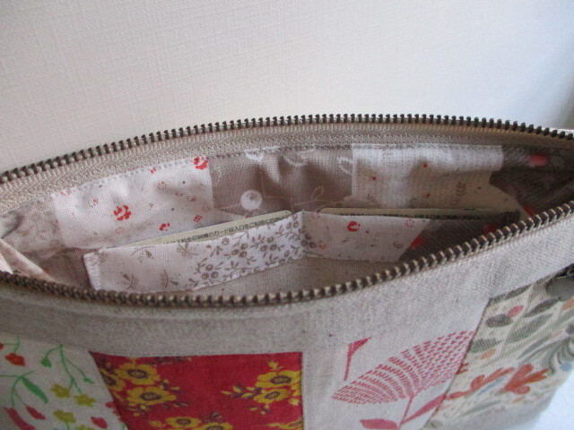  hand made * a bit largish passbook pouch + cotton cotton flax etc. various * patch * 3!