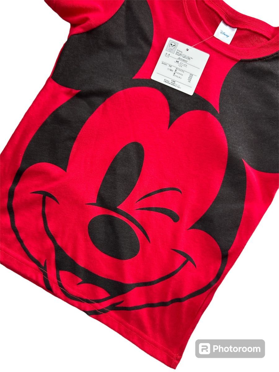 ディズニーミッキーマウス半袖Tシャツ　サイズ120 赤