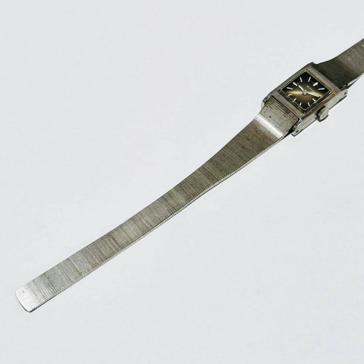 甲MJ17630 簡易クリーニング済 動作未確認 現状品 ウォルサム WALTHAM スクエアフェイス 手巻き レディース腕時計 2針 P310549の画像5