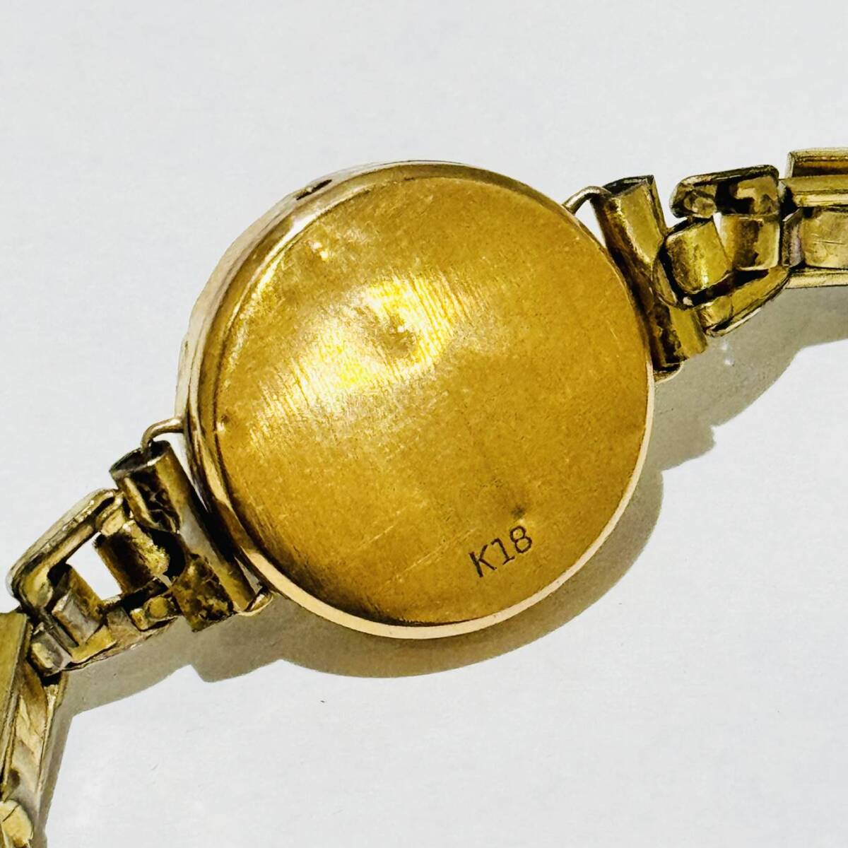 甲MJ17631 1円スタート 動作未確認 現状品 K18刻印 総重量:24.7g BUWAC 手巻き 17石 アンティーク レディース腕時計 ゴールドの画像2