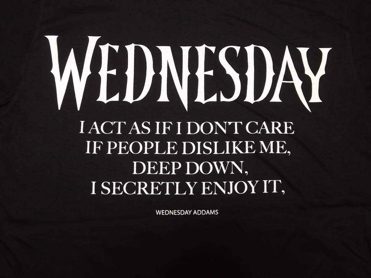 新品 【Wednesday】ウェンズデー・アダムス 両面 プリント Tシャツ M // アダムスファミリー ジェナオルテガ ティムバートン ドラマの画像4