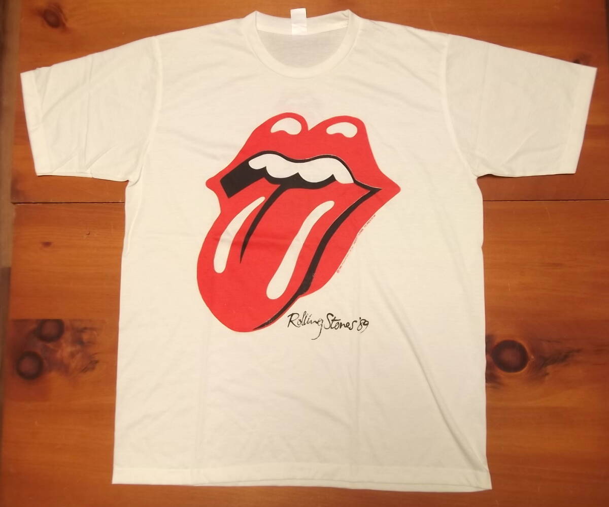 新品 ローリングストーンズ 1989年 N.American Tour Vintage Style プリント Tシャツ XL // ロックTシャツ バンドTシャツ ミックジャガー_画像1