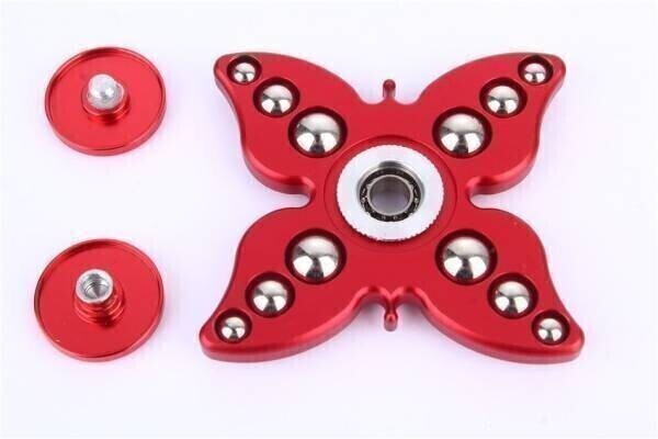 ハンドスピナー Hand Spinner レッド 蝶 バタフライ 禁煙効果 集中力アップ ストレス解消に B1103_イメージ