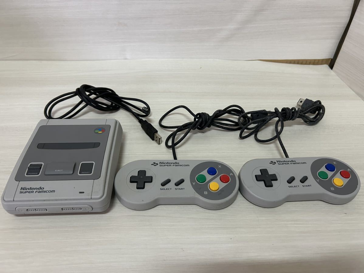 ★152 SFC スーファミ ニンテンドークラシックミニ スーパーファミコン 本体 CLV-301 + ACアダプター まとめてセット Nintendo_画像1