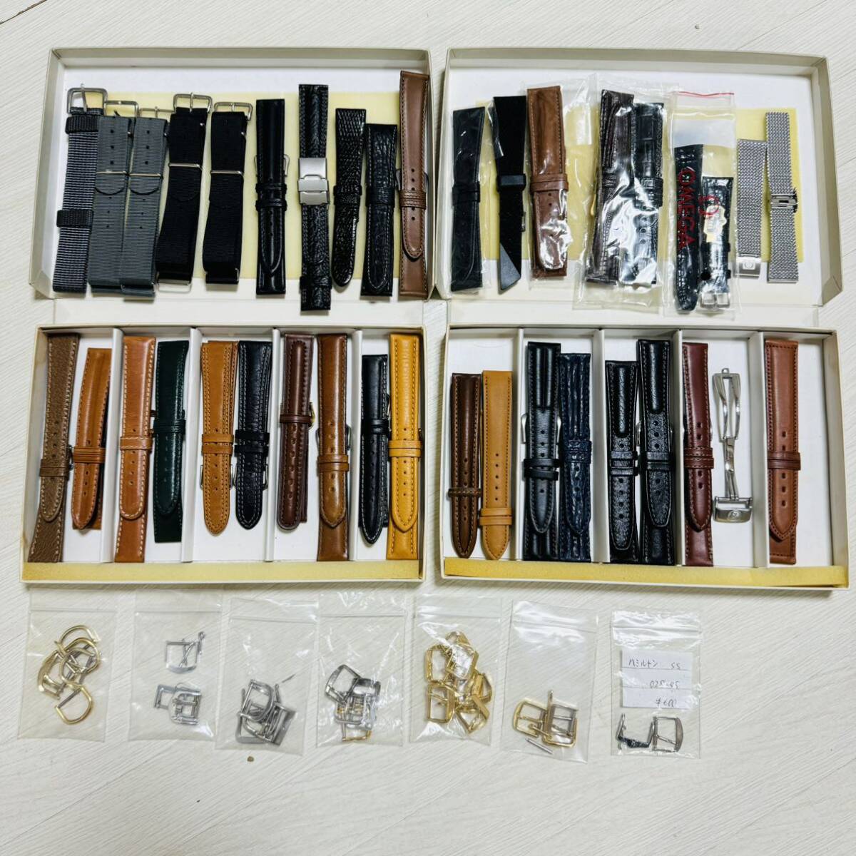 1 jpy ~ unused clock belt 35ps.@ beautiful pills 34 piece set sale OMEGA Omega Barington MORELIATO MIMOSA BAMBI ALASKA Hamiltonsame cow wani leather 