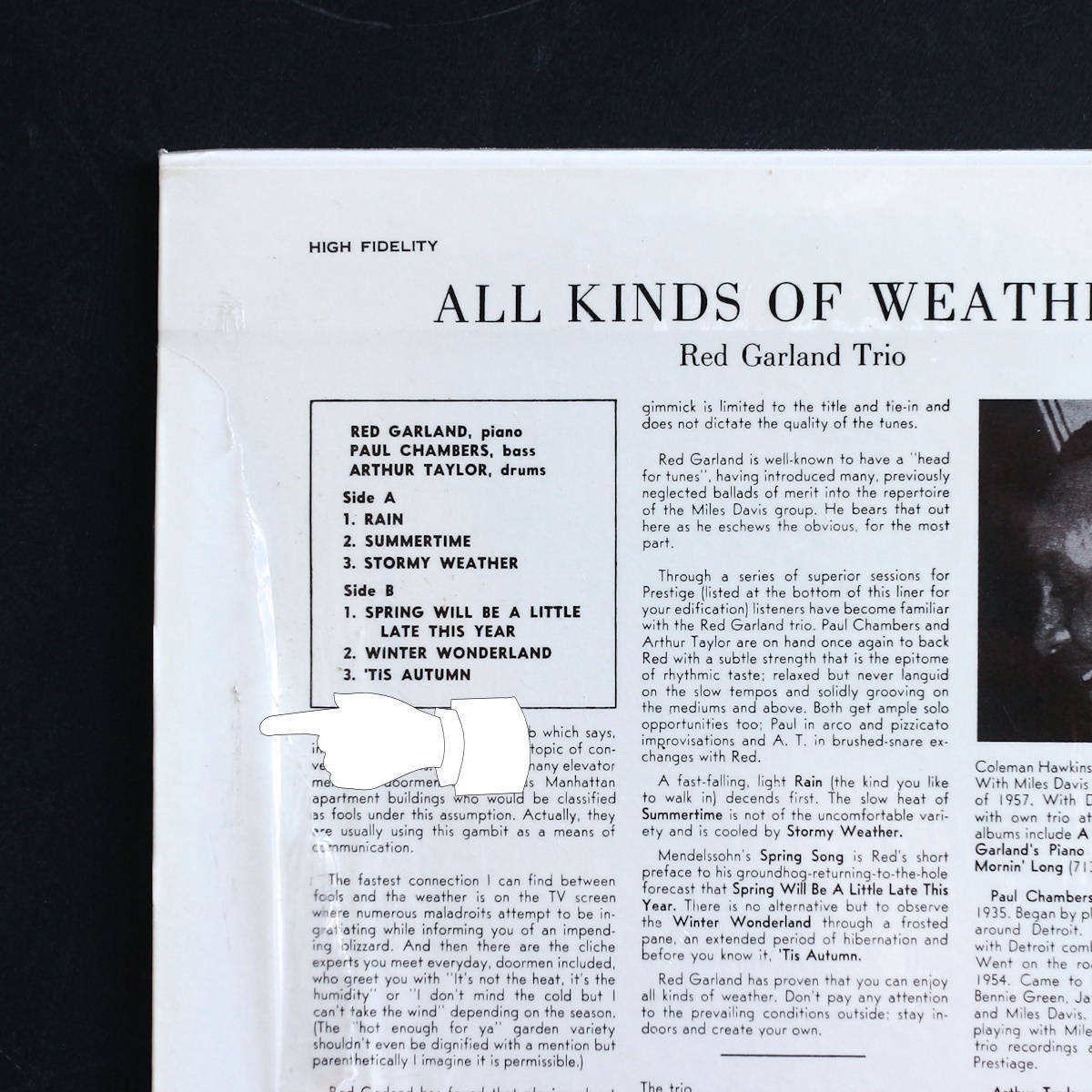 品薄CD/JAZZ/高音質リマスター/レッド・ガーランド/Red Garland/Paul Chambers/All Kinds of Weather/Prestige/ピアノ トリオ/紙ジャケット_スレが気になる方はご注意ください