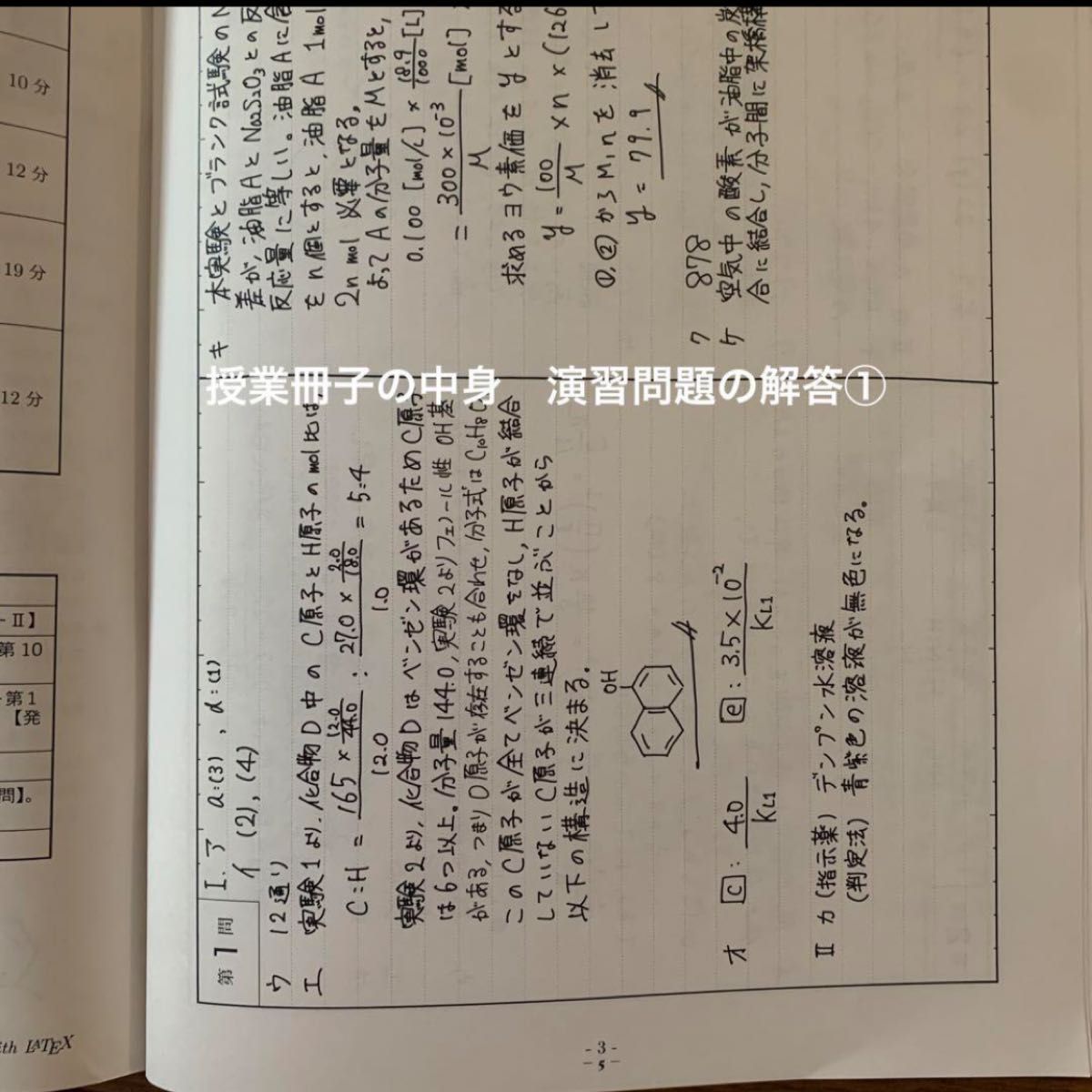 鉄緑会 高三 高3 教材 化学 飛松先生 水野先生 プリント 鉄緑会 高三 高3 教材 化学 飛松先生 水野先生 プリント