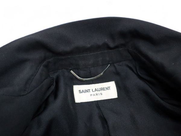 国内正規品 Saint Laurent Paris 509486 ノッチド ナローラペル 2B テーラードジャケット サンローランパリ ブレザー ブラック 42 JK-14_画像9