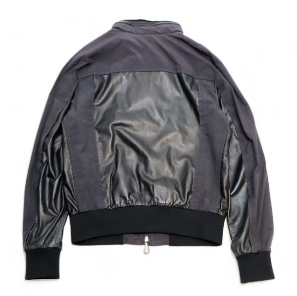 BOTTEGA VENETA 244267 V0821 ナイロン切替 レザージップアップブルゾン ボッテガヴェネタ ボンバージャケット LEATHER JACKET 48 JK-8_画像3