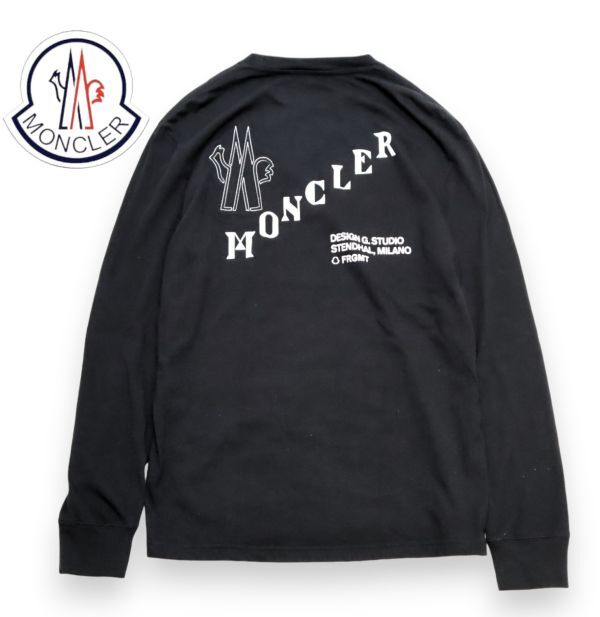 国内正規品 7 MONCLER × FRAGMENT G209U8D00003 プリント長袖Ｔシャツ モンクレール×フラグメント 藤原ヒロシ ロンＴ L/S TEE 黒 M K-1_画像1