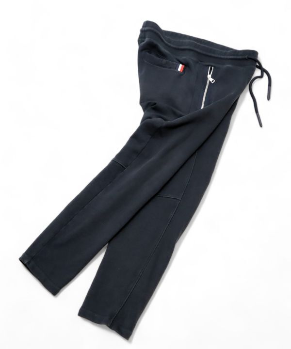 正規品 MONCLER PANTALONE ワッペンロゴ スウェットパンツ モンクレール SWEAT PANTS ジョガーパンツ ネイビー トリコロールタグ M JK-14の画像3