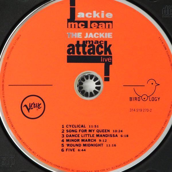 【廃盤 レア】ジャッキー・マクリーン　JACKIE MCLEAN　THE JACKIE MAC ATTACK LIVE　内容凄い　超オススメ！！！_画像4