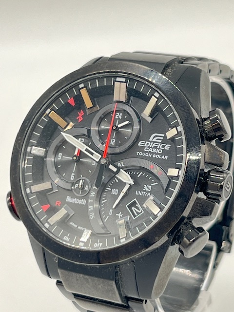 K1606■【人気モデル!!】 CASIO EDIFICE EQB-500 カシオ エディフィス タフソーラー 腕時計 稼働品 メンズ Bluetooth 電波 ブラック 黒 ■_画像4