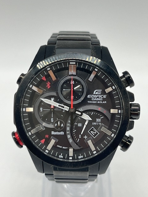 K1606■【人気モデル!!】 CASIO EDIFICE EQB-500 カシオ エディフィス タフソーラー 腕時計 稼働品 メンズ Bluetooth 電波 ブラック 黒 ■_画像1