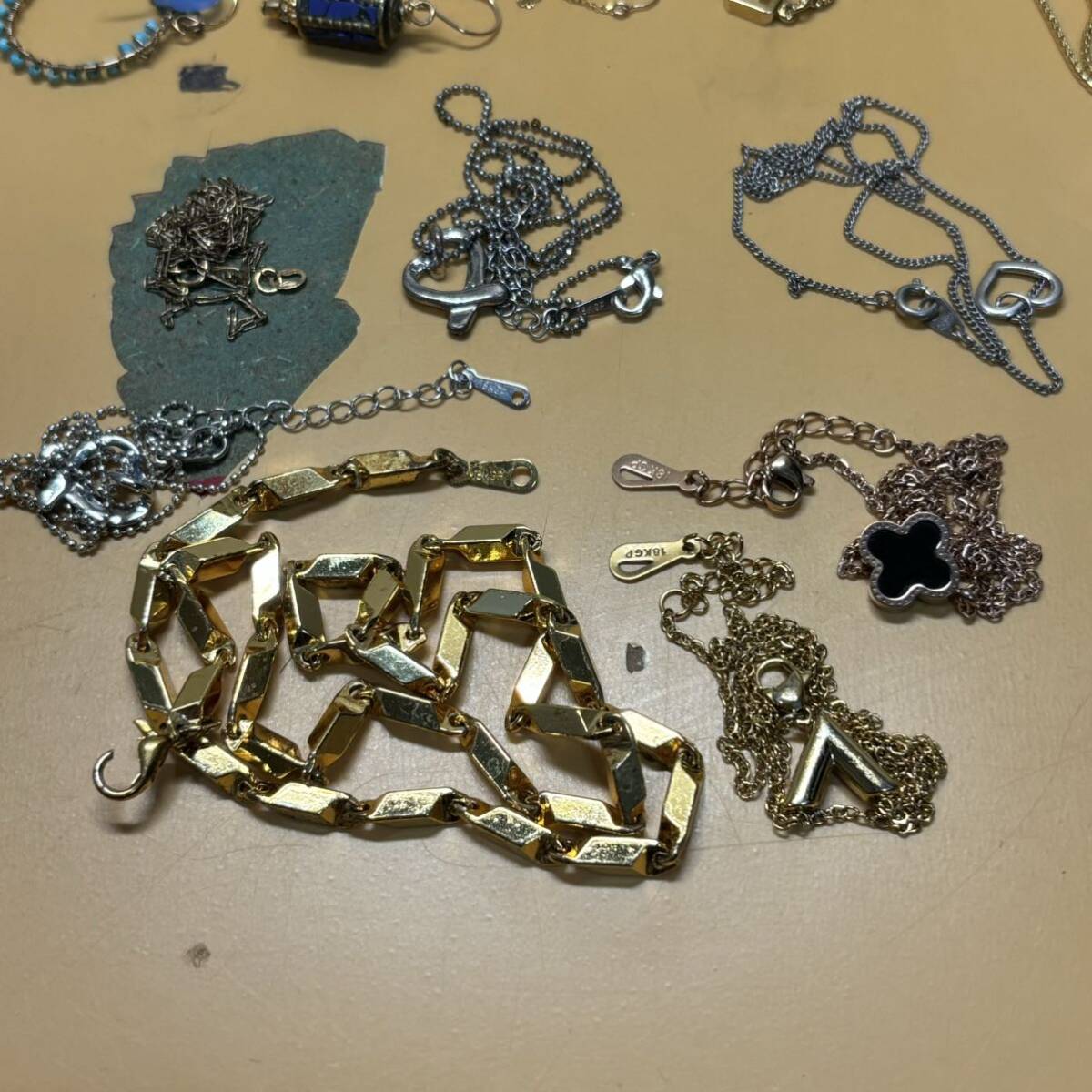  accessory set sale K18GF k18GP necklace bracele ring iya ring earrings 170g