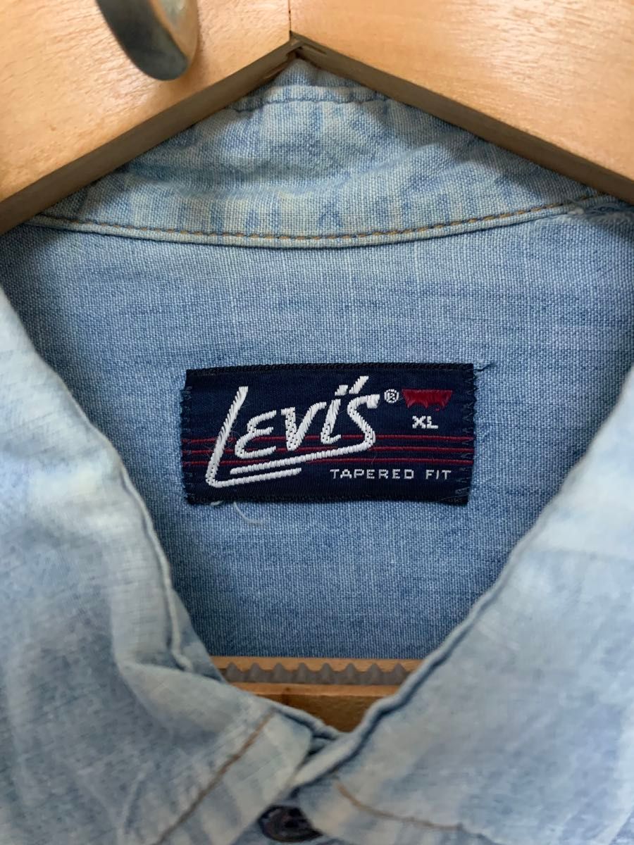リーバイス 80s ビンテージ LEVIS 長袖 シャンブレー シャツ XL 古着 80年代 オレンジタグ USED品 長袖シャツ