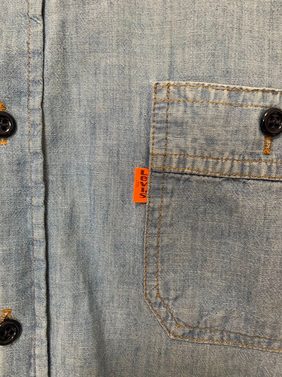 リーバイス 80s ビンテージ LEVIS 長袖 シャンブレー シャツ XL 古着 80年代 オレンジタグ USED品 長袖シャツ