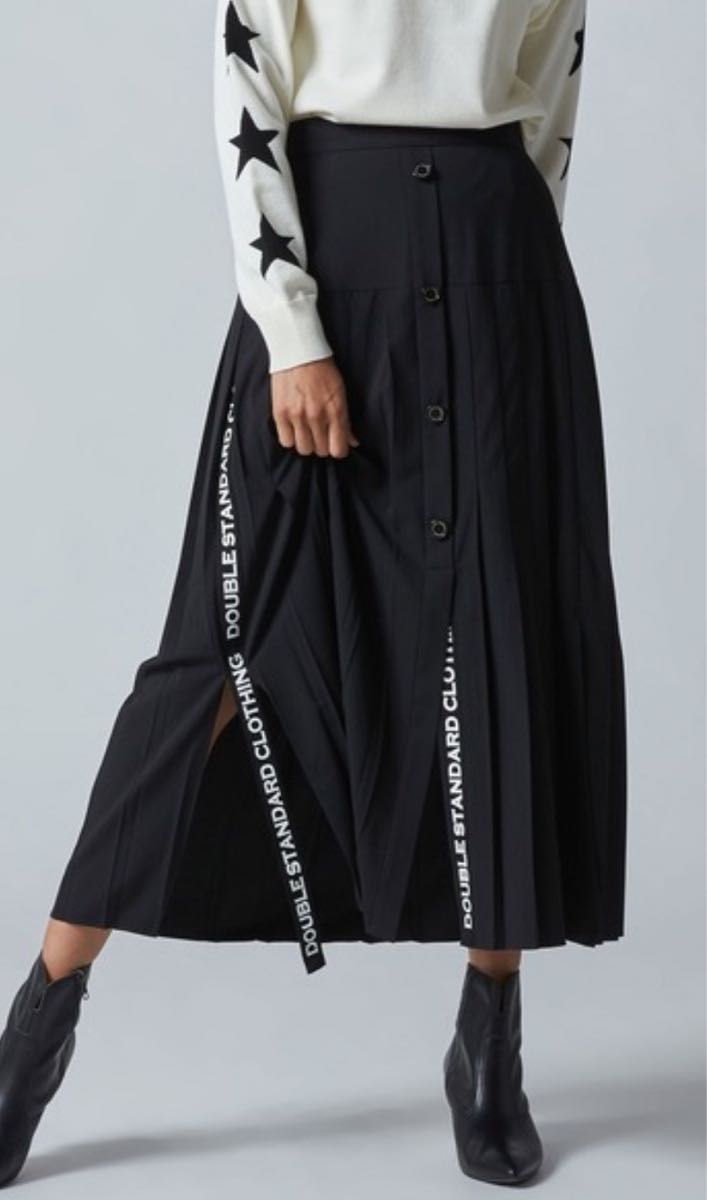ダブルスタンダードクロージング　プリーツスカート　ブラック　36 Sサイズ　美品 スカート