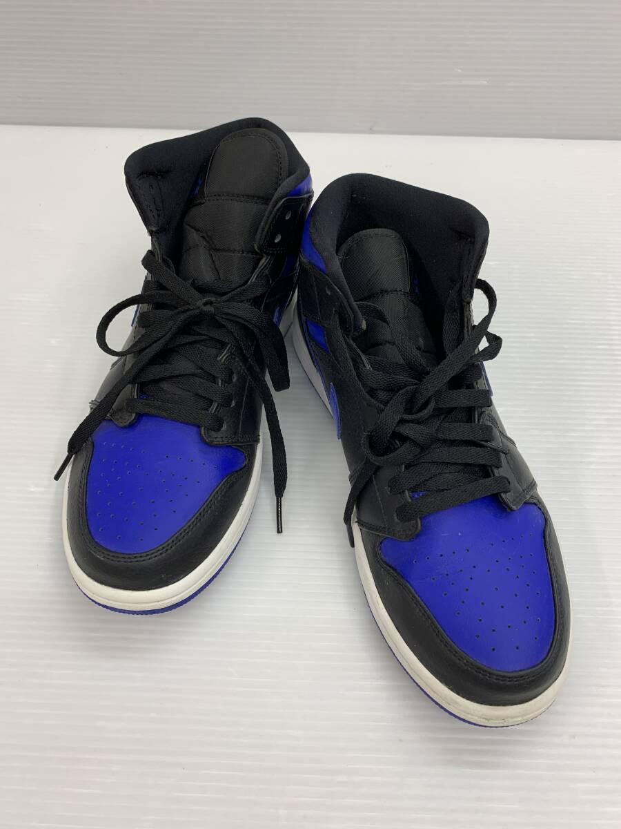 153-KB2123-100r NIKE AIR JORDAN 1 MID BLACK/BLUE ナイキ エアジョーダン1 ミッド ブラック/ブルー 27cm 554724-068 箱無し本体のみ _画像1