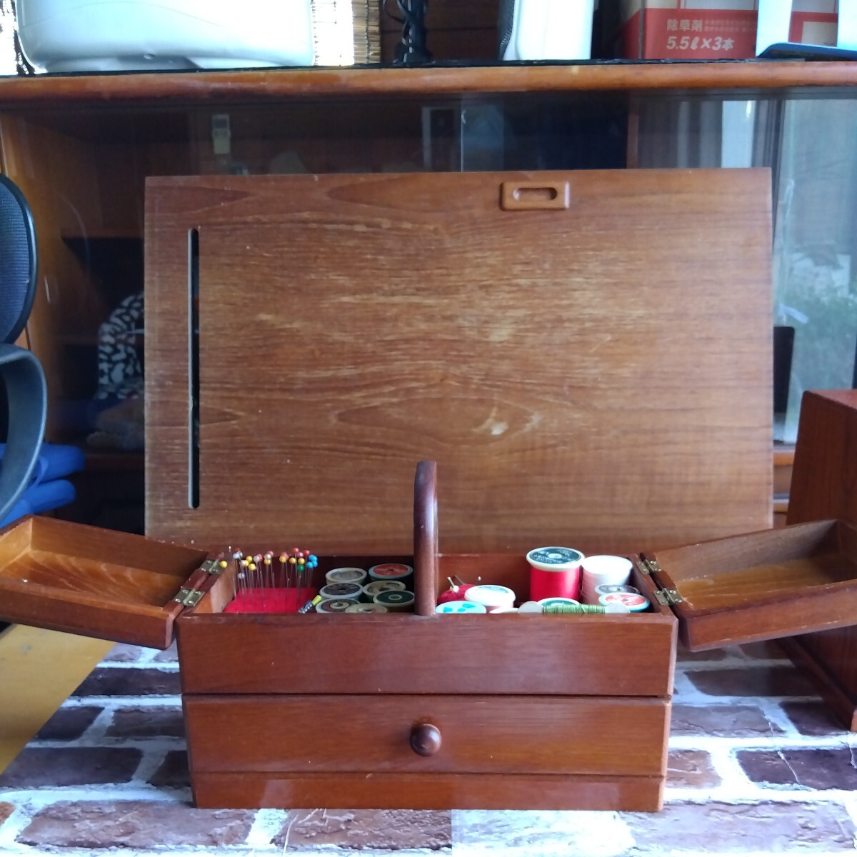木製の裁縫道具箱（古い物です）_画像5