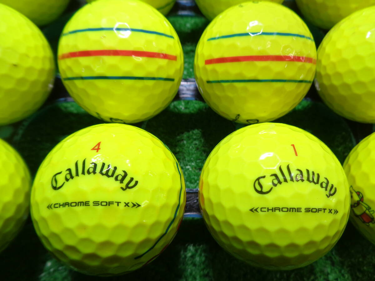 [MCW579.] 【マジック】 B級 キャロウェイ クロムソフト エックス 22年 三本線 Callaway 20球 ロストボール【中古】_画像1